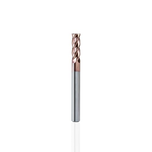 NZ 4F 1/4" Square End Mill with TiSiN Coating, Milling Cutter HRC55 for Stainless Steel &amp; Hardened Materials