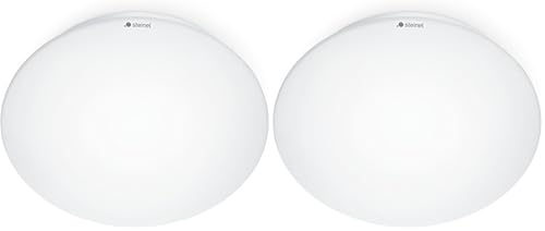 Steinel Innenleuchte RS 16 L, Wandleuchte, Deckenleuchte, 360° Bewegungsmelder, 3-8 m Reichweite,E 27, Max. 60 Watt, Weiß, Standard (Packung mit 2)