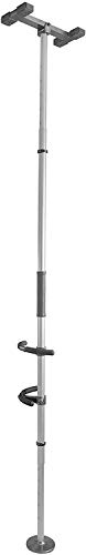 Signature Life Sure Stand Pole, Elderly Tension Mounted Floor to Ceiling Transfer Pole, Bathroom Safety Grab Bar and Stability Rail with Adjustable Curve Hand Grips and Padded Handle, Graphite