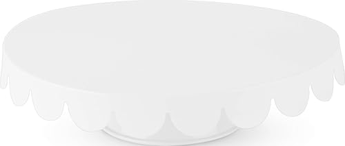 Twine White Stainless Steel Cake Stand, Set of 1, Cupcake Stand, Home Decor, Food Service, Dessert Accessory, 11-Inch Diameter, White