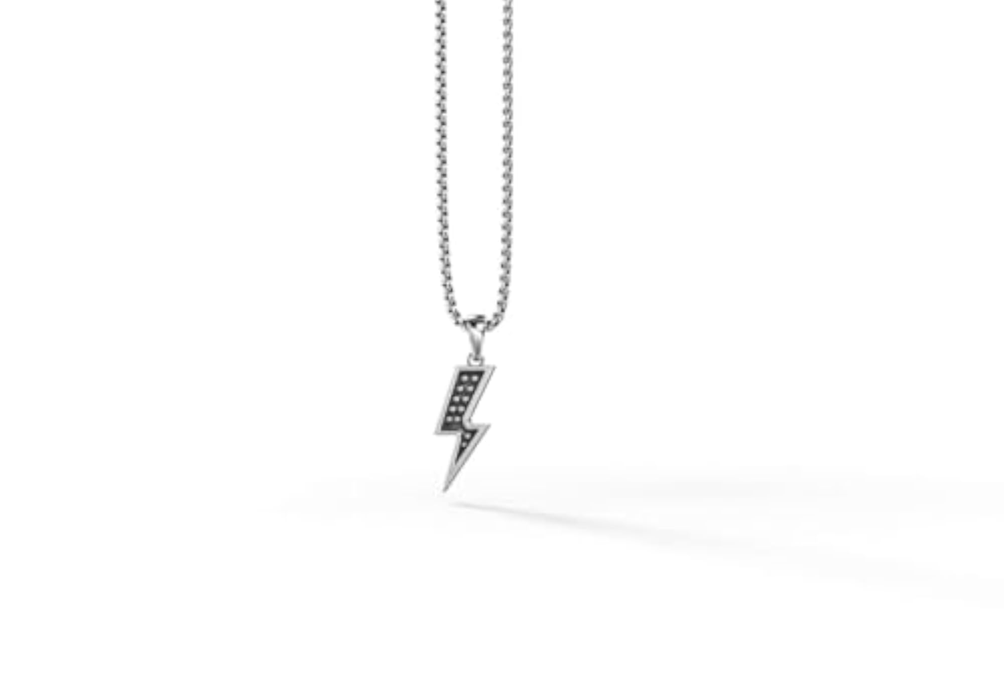 AYA'S Silver Flash Pendant Necklace in 925 Sterling Silver