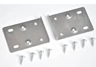 Kitchen Cupboard Door Hinge Repair KIT Includes Plates and Fixing Screws Brown, Cream, ZINC and White (2, Zinc)