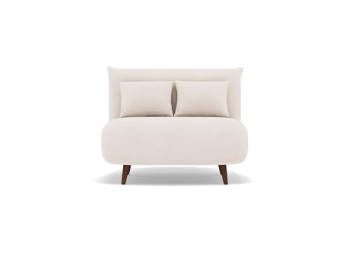 Bestmobilier - Lumi - Banquette Convertible clic-clac 1 Place en Velours côtelé, Beige