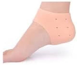 MySouq.Store Silicone Gel Heel Socks for Swelling and Pain Relief, Cushion Support, Foot Care, Ankle Protection for Men and Women (Free Size, Skin) (1 Pairs)