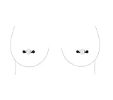 Non-Piercing Fake Nipple Ring Barbell Stud Faux Piercing Body Jewelry For Women (B - Black (Regular))