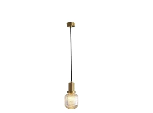 Luminaire suspendu entièrement en cuivre et lustre moderne en verre pour salon