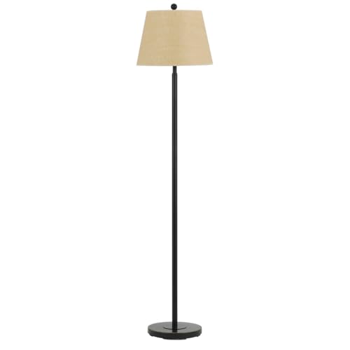 60 in. Bronze Traditional Shaped Floor Lamp with Tan Square Shade