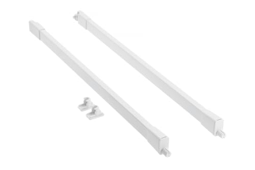 GTV - MBPRO Barra longitudinal cuadrada I Barandilla longitudinal para cajones Modern Box Pro I Para un aumento seguro del cajón I Para rieles Largo = 300 mm I Color Blanco