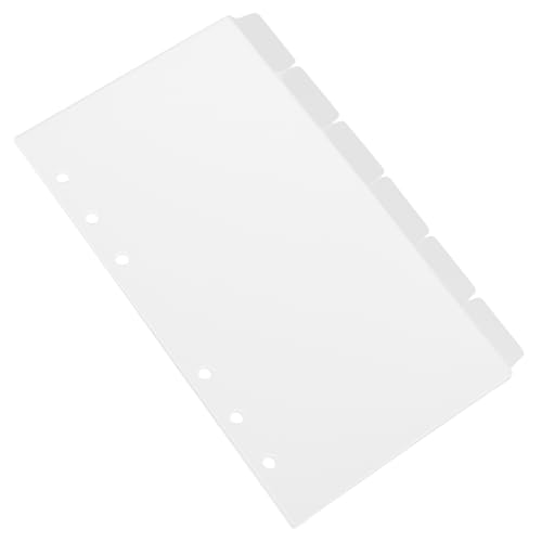 WEKAMOS 6枚 ??半透明孔活??隔? ノートインデックス タブ付き仕切り ペンや書類の整理に で素早く参照可能 オ や家用ノート