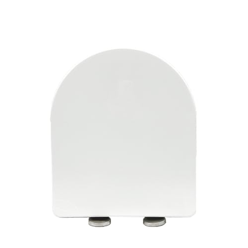 LOORMEI Sedile per WC con chiusura rallentata, a forma di D, con un pulsante a sgancio rapido per la pulizia, in polipropilene antibatterico durevole