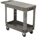 Plastic 2 Flat Shelf Service & Utility Cart, 38” X 17-1/2”, 5" Rubber Casters #TOP1