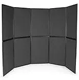 Displays2go 10-Panel Trade Show Display, Black and Gray