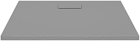 vidaXL Shower Base Tray SMC Grey 90x80 cm - Durable, Skid- Bathroom Base with Low Entry Threshold