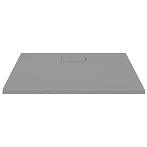 vidaXL Shower Base Tray SMC Grey 90x80 cm - Durable, Skid- Bathroom Base with Low Entry Threshold