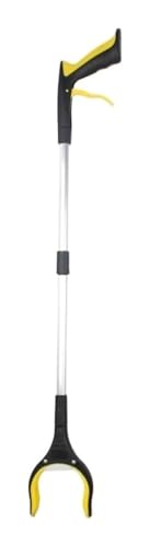 Pinzas Extensibles Larga, Pinza Larga, Extensión de Brazo de Punta, Ligera y Plegable, con Agarre magnético, for recolector de Basura.(Yellow)