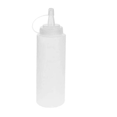 Hintyne Quetschflasche aus Kunststoff 400 ml transparente Gewürzflasche Spender Saucenflaschen mit Verschluss Quetschflaschen für Saucen