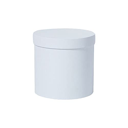 Cajas de regalo redondas con tapas, sombrero de floristería para arreglos, ramo de flores rosas, cubo para abrazos, caja de cartón de flores (blanco)