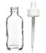 PREMIUM VIALS CREATIVE PACKAGING SOLUTIONS Boston Round Bottle 2 oz CLEAR - w/White Child Resistant Dropper - Pack of 36