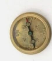 Brújula vintage de latón con estuche de cuero miniatura 3