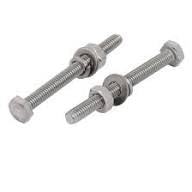 6mm x 120mm (12 cm) thread length Stainless Steel hexagonal Head bolt,nut & washer 202 Grades - 2 Nos-picture-26