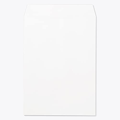 山櫻 封筒 角2 中貼 ECホワイトCoC 紙厚100g テープ付 〒枠ナシ 100枚 / A4用 スラット 白 無地 郵便番号枠なし 00563270-0100