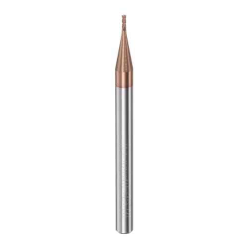 Image of HARFINGTON Micro Grain Carbide Square End Mill 5 /128 inch x 1 /8 inch (1mm x 3mm) Cut 5 /32 inch (4mm) Shank 2 inch (50mm) Length AlTiN Coated 4 Flutes Square Nose Cutter for Alloy Steel Hardened Steel