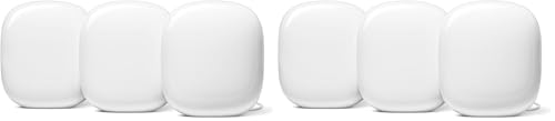 Image of Google Nest WiFi Pro - 6E - Reliable Home Wi-Fi System with Fast Speed and Whole Home Coverage - Mesh Router - - Snow, (Pack of 6)