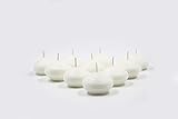 TB Decoration Floating Citronella Candles, Set of 12, Natural Soy Wax, for Outdoor Events Decoration Lemon Verbena Scented Centerpieces Indoor Decor, Party, Long Lasting up to 5-Hours Flame (White)
