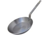 DE BUYER 5610.24A Carbon Steel Fry Pan, Silver Grey