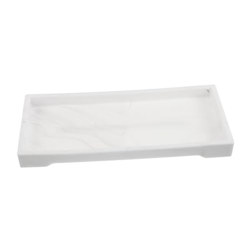 TOVINANNA Silicone Bathroom Vanity Tray Marble Pattern Storage Organizer for Soap Lotion and Perfume Nonslip Compact Design for Kitchen and Bathroom Countertops