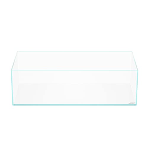 LANEDN 60S 7.9 Gal Shallow Aquarium Tank, Shallow Fish Tank, Rimless Low Iron Tank W23.6×D11.8×H7.1 in(60x30x18cm); 5mm Thickness Aquascape Fish Tank, Black Leveling Mat Included