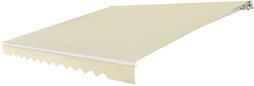 COSTWAY Store Banne de Manuel Rétractable de 4 x 2,5M Angle Réglable 5-35°, Auvent de Terrasse avec Tissu Résistant aux UV et à l'eau Cadre en Aluminium,...