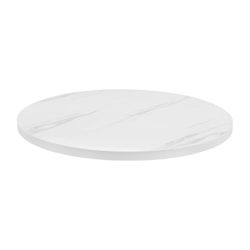 DOITOOL Plateau Design Élégant de Table Ronde de Remplacement en Panneau Haute Densité Blanc, Léger et Facile à Déplacer et Polyvalent pour Balcon ou...