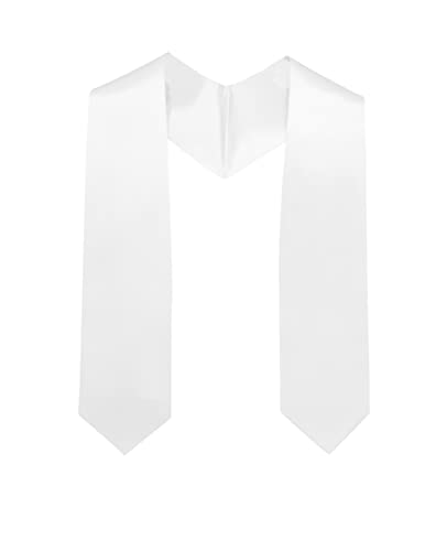 TngHui Unisex Kindergarten ang Preschool Graduation stole Rich in color 50 long White
