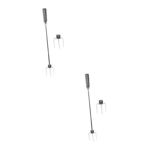BESPORTBLE 2sets Rotating Bbq Forks for Chicken and Turkey Roasting Easy to Clean and Use for Camping and Outdoor Grilling