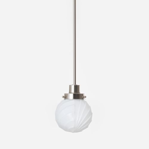 Lampe suspendue rétro Swingbulb nickel mat éclairage Art Déco - 5