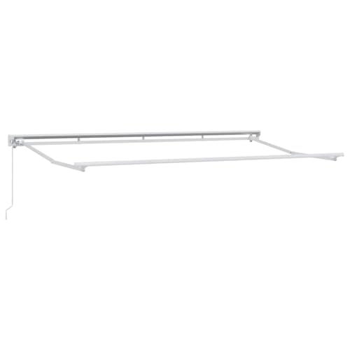 Store banne extérieur robuste en aluminium avec toile ombrage crème - 7