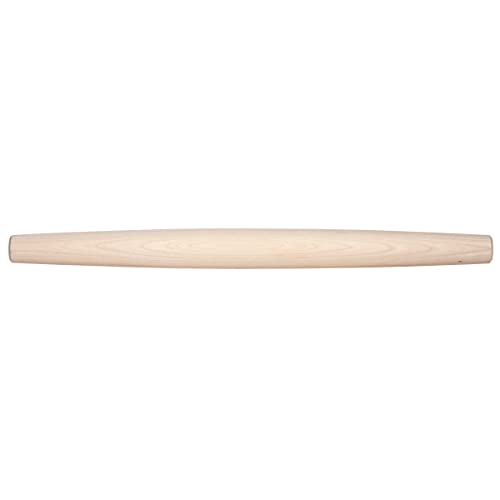 J.K. Adams Maple Wood Baking and Pastry French Rolling Pin for Pizza, Pie, Cookie Dough Roller, and More, 20.5″ long x 1.75″ diameter (COOP-FP1)
