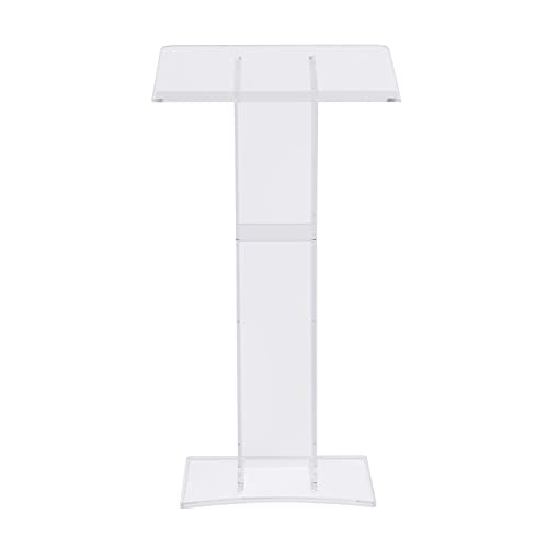 44.88Inch Tall Multipurpose Floor Standing Acrylic Clear Podium Stand Plexiglass Conference Debate Podium, Modern Professional Lectern Portable Presentation Podium