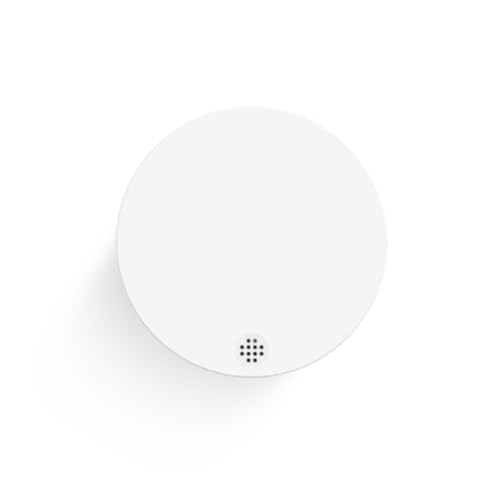 ADT Blu Glass Break Sensor DIY Smart Home Security Machine Learning Glass Break Detector 25-Foot Range Tamper Alerts Wall or Ceiling Mount Easy Install ADT+ App Control Monitoring Available