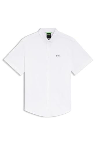 BOSS Mens ST Motion S Regular-fit Shirt in Cotton Jersey White