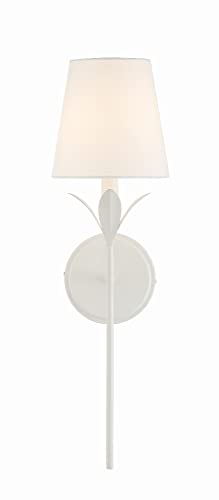 Image of Crystorama Broche 1 Light Matte White Sconce