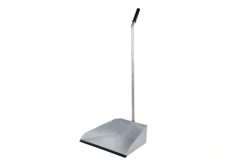 recogedor Industrial - recogedor galvanizado con Goma, Mango Curvo para Mejor ergonomía, Duradero y Resistente para Uso intensivo en diversas Superficies. #