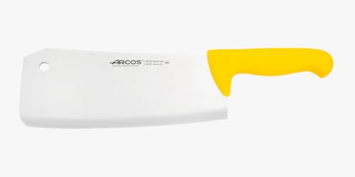 Arcos Cuchillo Carnicero Nitrum Acero Inoxidable y Hoja 240 mm. Cuchillo Carnicero Profesional. Mango Ergonómico Polipropileno. Serie 2900. Color Amarillo.