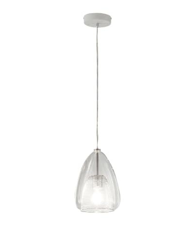 Fabas Luce Britton Pendelleuchte E27 1x40W Metall und geblasenes Glas Transparent