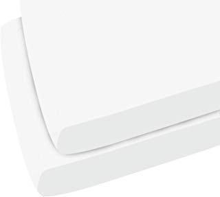 Pack of 2 (Two) Luxury Percale Cot Bed Fitted Sheets Available in 21 Colours (White)