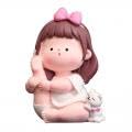 Yoga Girl Figurine, Cute Lovely Sports Girl Resin Ornament for Home Car Indoor Decoration Yoga Pose Fine Lovely (Type B)