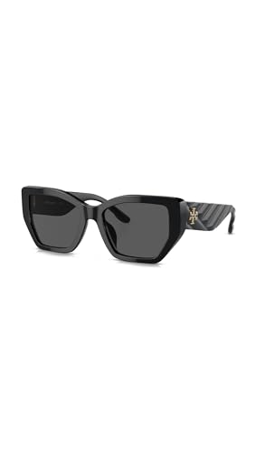Tory Burch Women's Kira Irregular Sunglasses, Black, 53