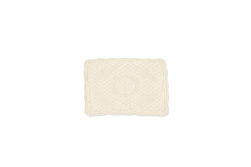 Autrefois Lot de 6 Sets de Table Boutis Bastidon Rectangulaire Ivoire 35 * 50 cm, Brodé en Coton, French Style, Shabby Charme
