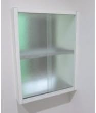 【999】スリーナイン島野 アクリカーテン 採尿用アクリル面付吊戸セット02169-71359 2線レール、アクリル扉、振れ止め、引